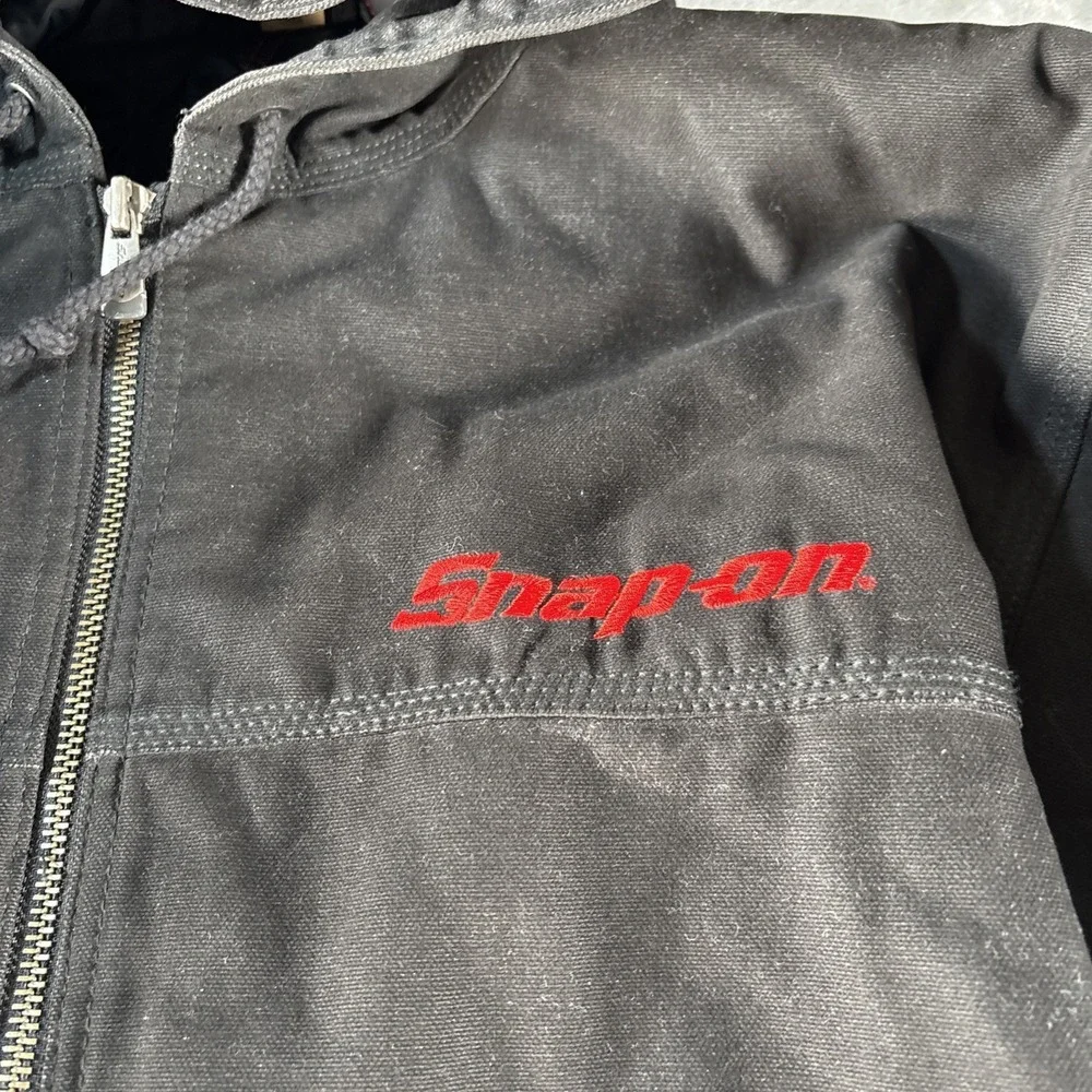 Snap On Tools Jacket Mens 2XL Black Mechanic Logo Heavy Work Canvas